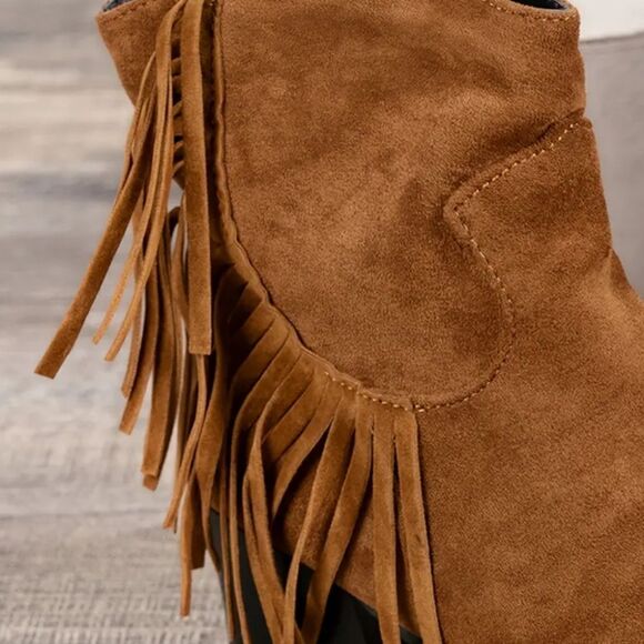 Tassel western ankle boot sz 7 - Picture 4 of 7